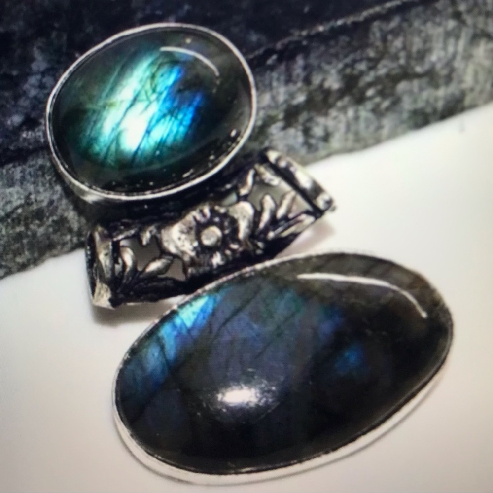 Labradorite Stamped 925 Sterling Silver Necklace
